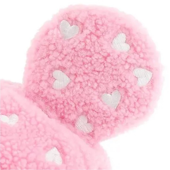 NWT Disney Tokyo Resort Ears Mickey Limited Fluffy Pink Heart Cap Hat Japan RARE - Picture 2 of 3